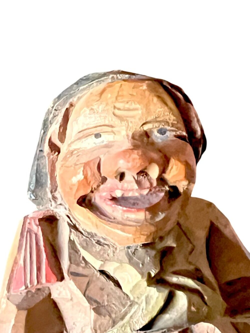 Hand Carved Vintage Wood Figurine Folk Art 5.5" T Art Sculpture Gift Collectible - Picture 2 of 10
